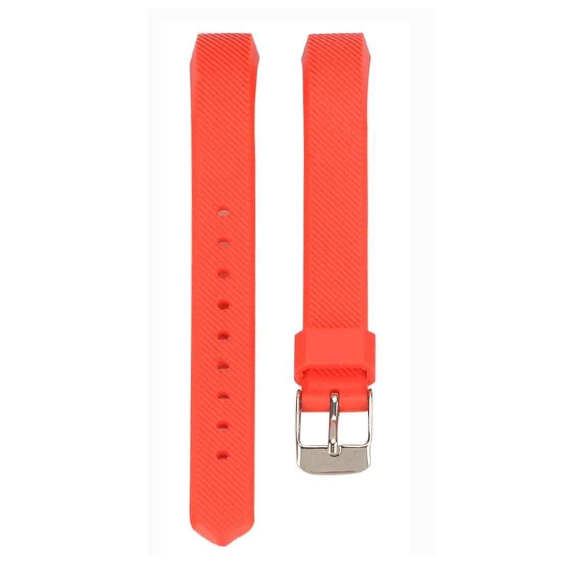 For Fitbit Alta Silicone Replacement Wrist Strap Watchband with Buckle (Red)