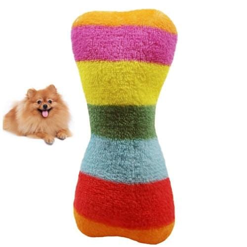 3 PCS Stuffed Toy Plush Sound Fruits Vegetables Pets Toy, Color: Rainbow Bone