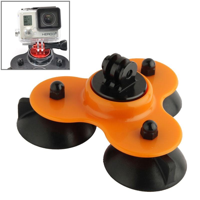 Coyote Style Suction Cup + Tripod Mount + Handle Screw for GoPro HERO9 Black /HERO8 Black /7 /6/ 5 /5 Session /4 /3+ /3 /2 /1, Xiaoyi and Other Action Cameras (Orange)