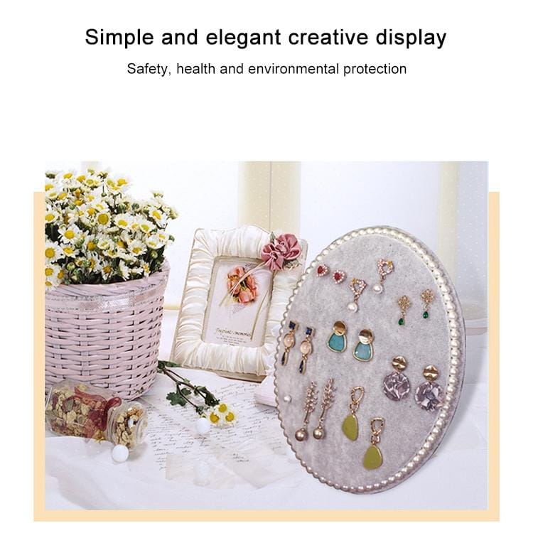 Household Creative Pearl Board Flannel Jewelry Rack Earrings Storage Display Stand, Size: S (Black)