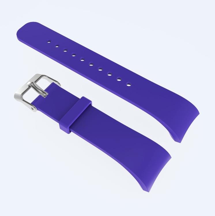 Solid Color Leather Wrist Strap Watch Band for Galaxy Gear Fit2 R360 (Purple)