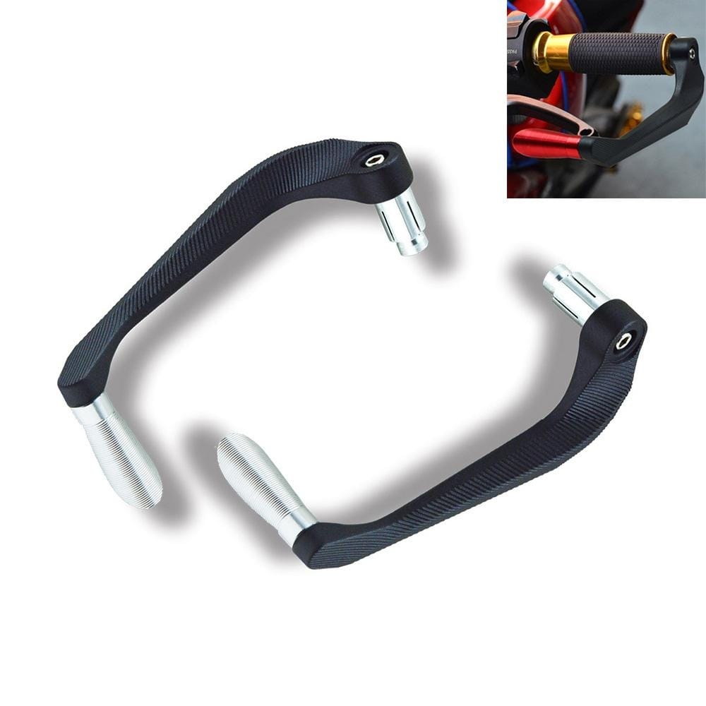 2 PCS Motorcycle Modification Accessories Striped Horn Shape Gear Brake Clutch Handbrake (Silver)