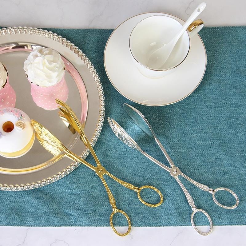 Retro Zinc Alloy Cutlery Cake Fruit Dessert Salad Clip (Round Head Silver Clip)