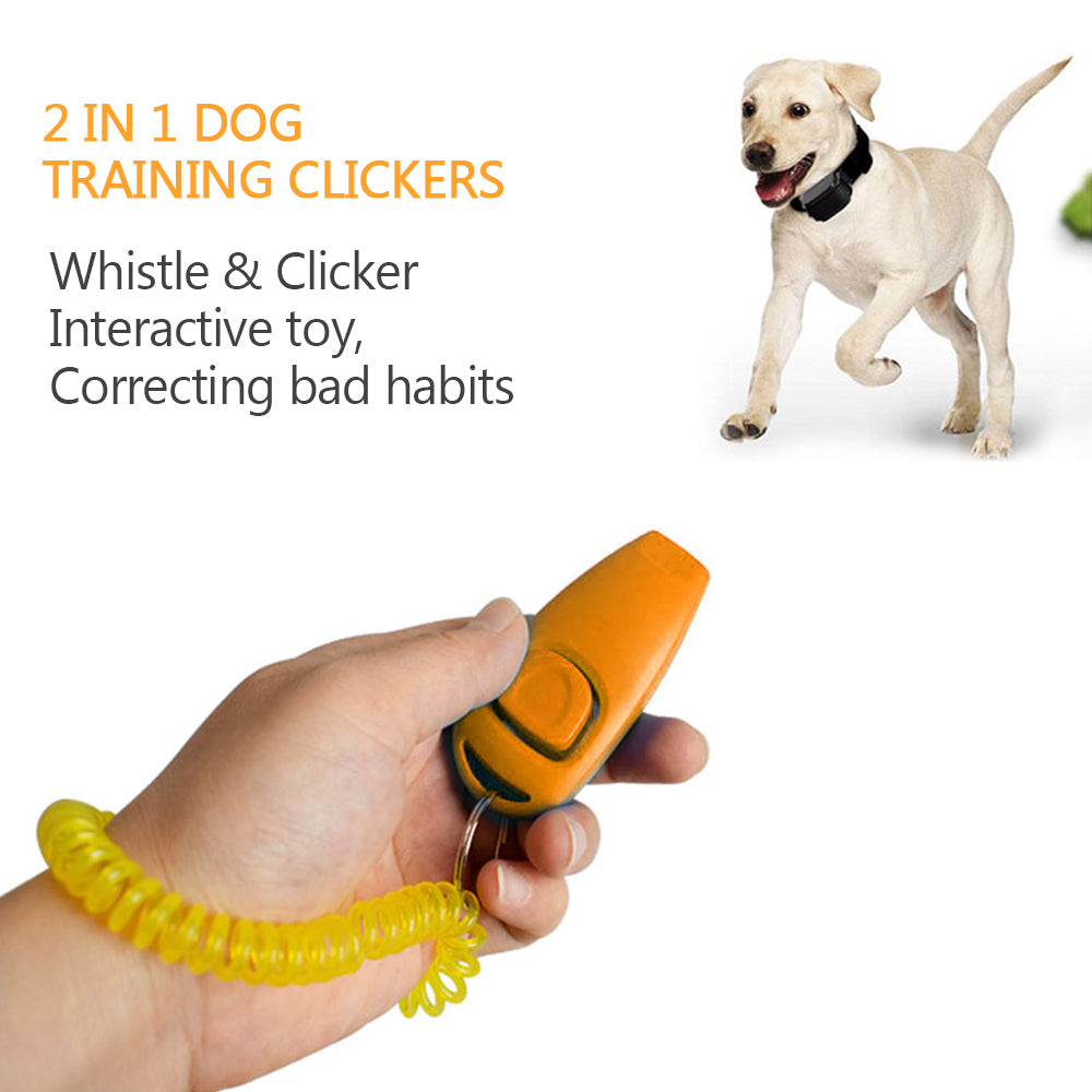 2pcs Dog Training Clickers 2 in 1 Whistle and Clicker Pet - 2pcs