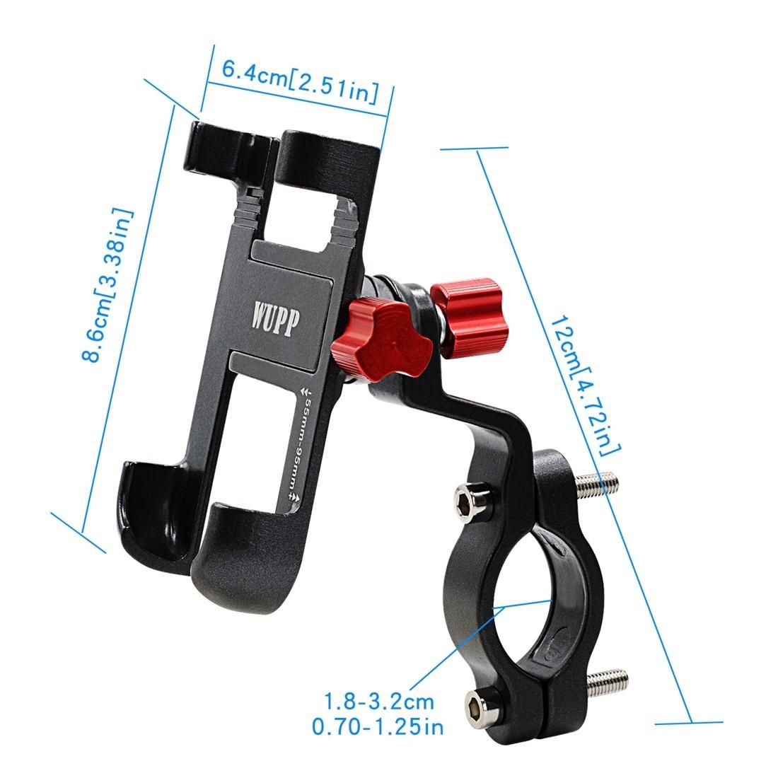 WUPP CS-896A1 Multi-function Motorcycle Aluminum Alloy Mobile Phone Holder (Steel Color)