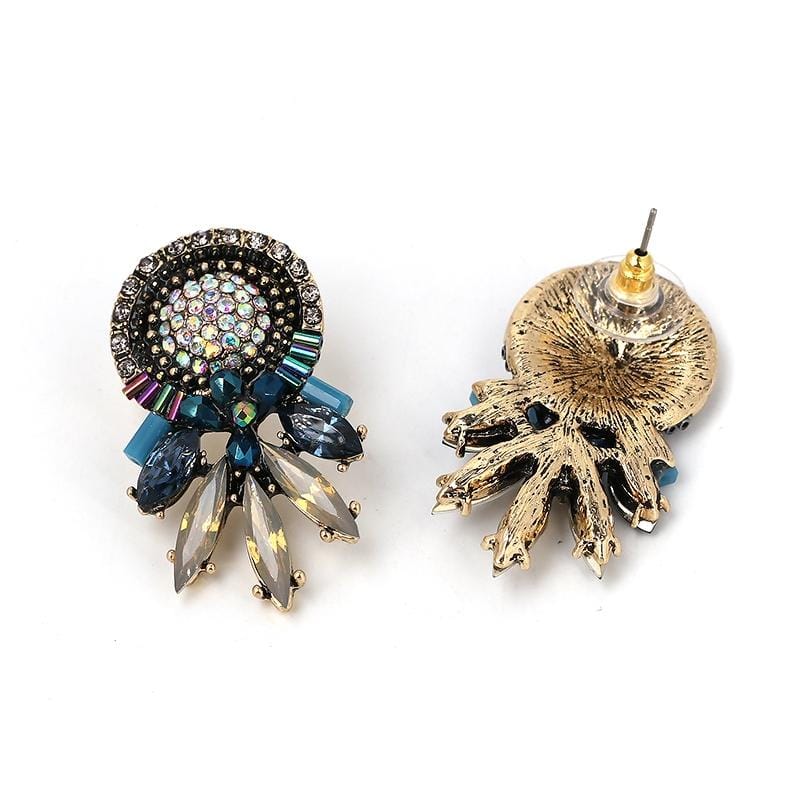 Wedding Colorful Charm Earrings Women Female Fashion Shiny Jewelry Statement Stud Earrings (multicolor)
