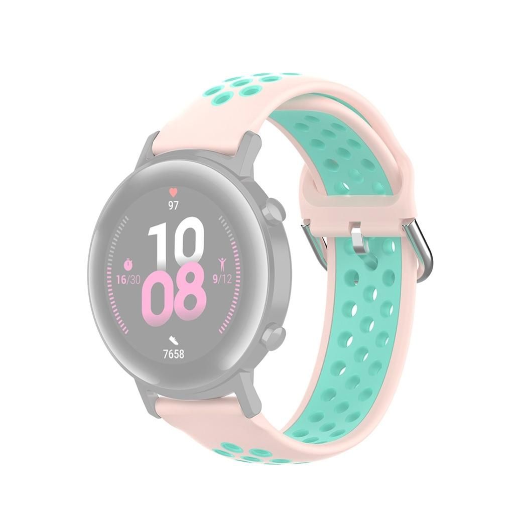 20mm For Huami Amazfit GTS / Samsung Galaxy Watch Active 2 / Huawei Watch GT2 42MM Fashion Inner Buckle Silicone Strap (Light pink teal)