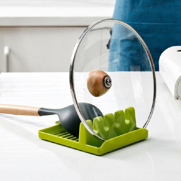 5 PCS Kitchen Spatula Shelf Spoon Pad Household Multifunctional Plastic Wall Hanging Rack (White)