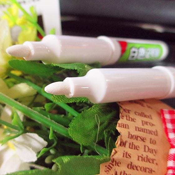 2 PCS Single Headed White Magic Marker Pen Mark Optical Disc Glass Ceramic Plastic Oily Marker (White)