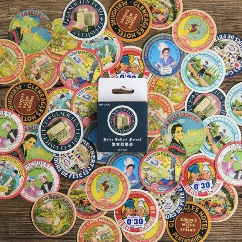 2 PCS Retro Collection Handbook Album Decorative Sticker Sealing Sticker DIY Sticker