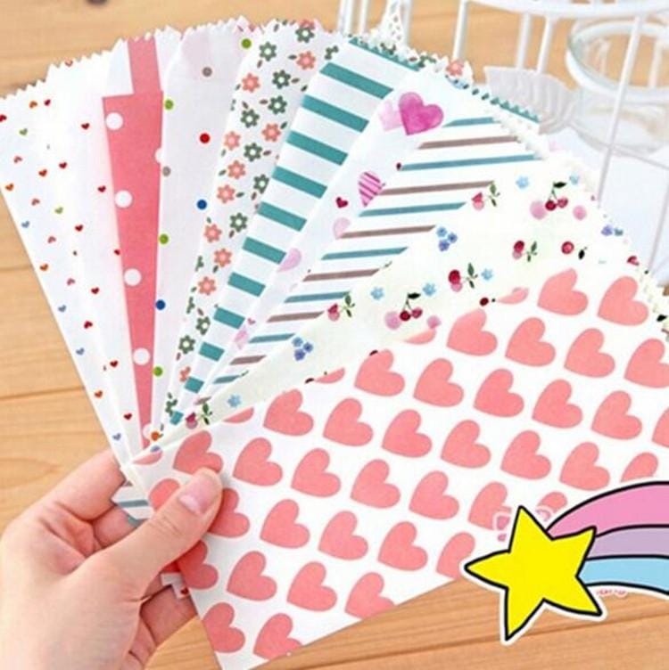 30 Sets Simple Cute Vertical Version Peach Heart Envelopes Cards Sets Random Color Delivery