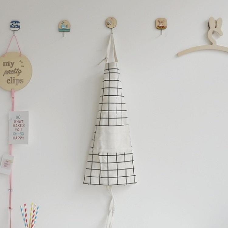 Geometric Pattern Parent-child Waterproof Oil-proof Apron, Style:White Plaid-children