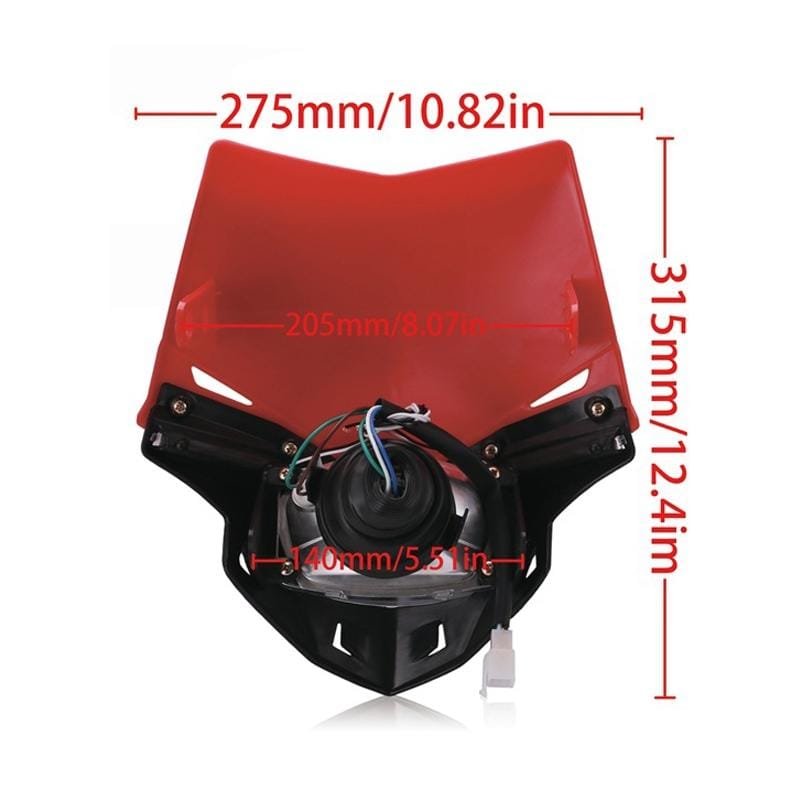 Speedpark Cross-country Motorcycle LED Headlight Headlamp Assembly for (White)