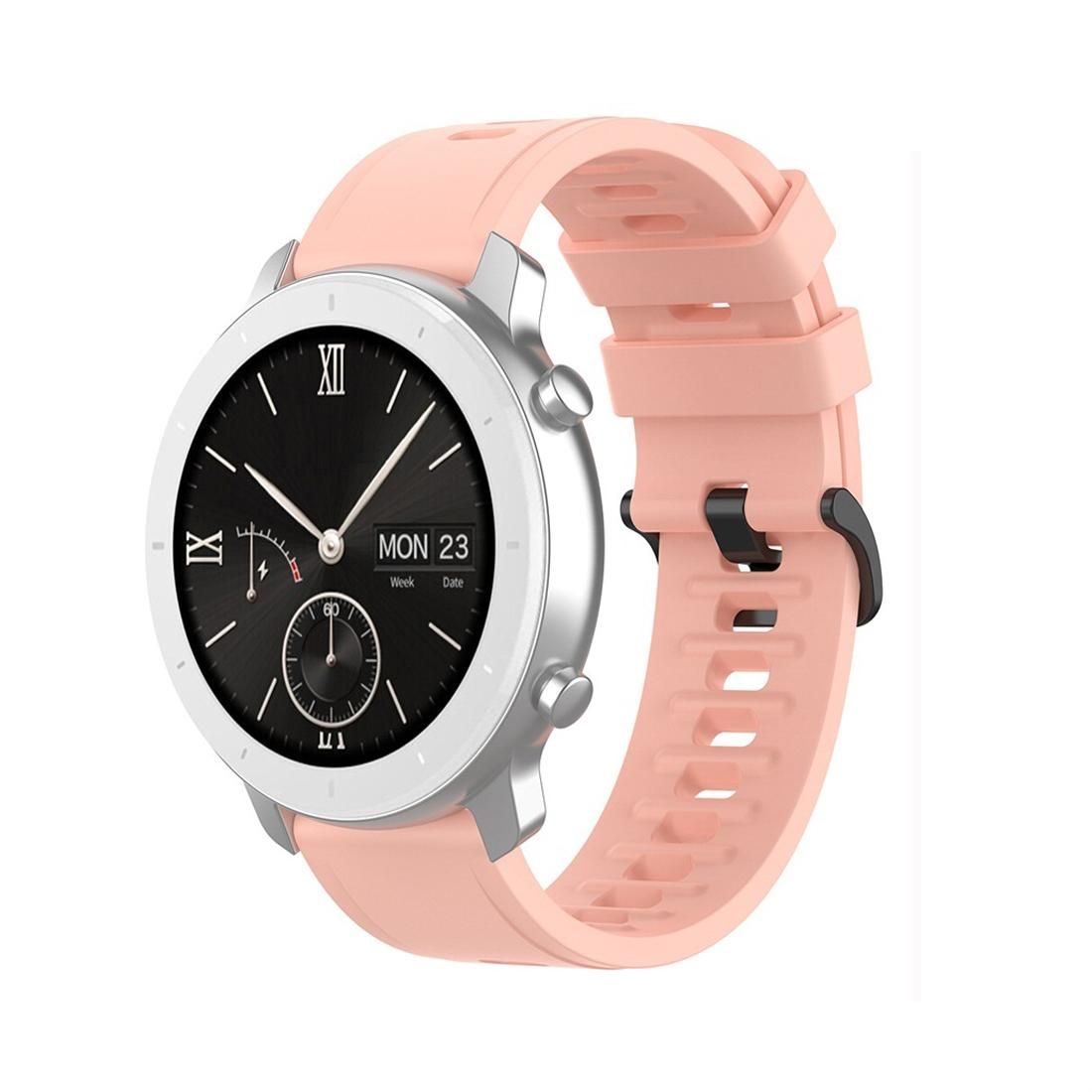 For Amazfit GTR Silicone Smart Watch Replacement Strap Wristband, Size:22mm (Light Pink)