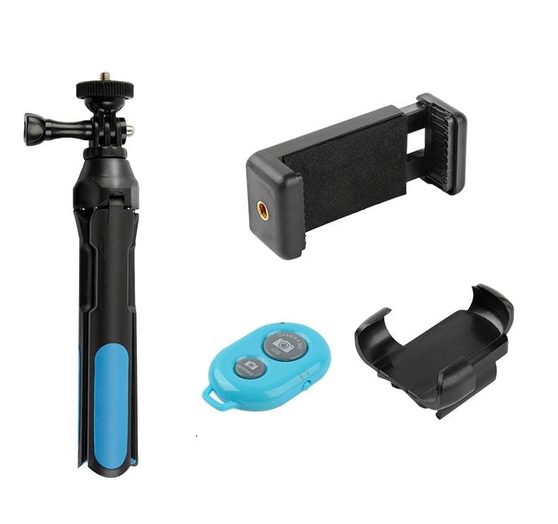Multi-functional Foldable Tripod Holder Bluetooth Remote Control Selfie Stick Monopod for GoPro HERO7 /6 /5 Session /5 /4 Session /4 /3+ /3 /2 /1, Xiaoyi Sport Cameras, Length: 19-93cm (Blue)