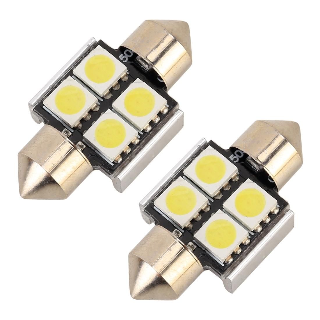 10 PCS 31mm DC12V / 2W / 7000K / 80LM 4LEDs SMD-5050 Car Reading Lamp (White Light)