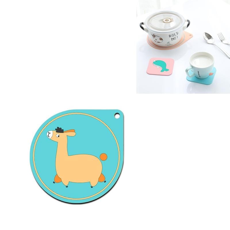 Cartoon Insulation Pad Placemat Anti-scalding Creative Home Cute Bowl Mat PVC Coaster (Donkey)
