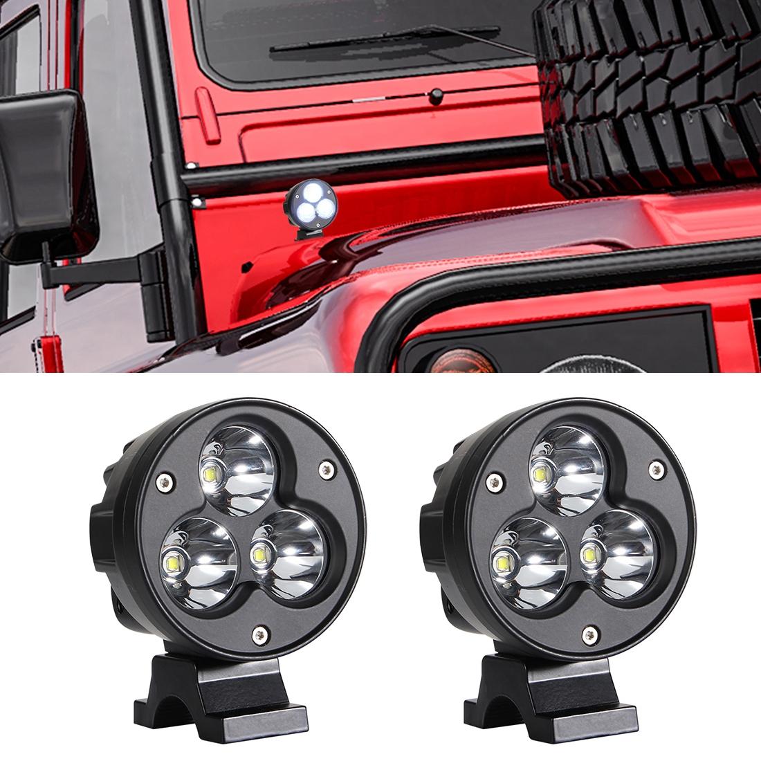 2 PCS 4 inch 25W 6000K 3000LM DC12-30V Motorcycles / Car / Ship  LED Spotlight A Column Lights, 3LEDs