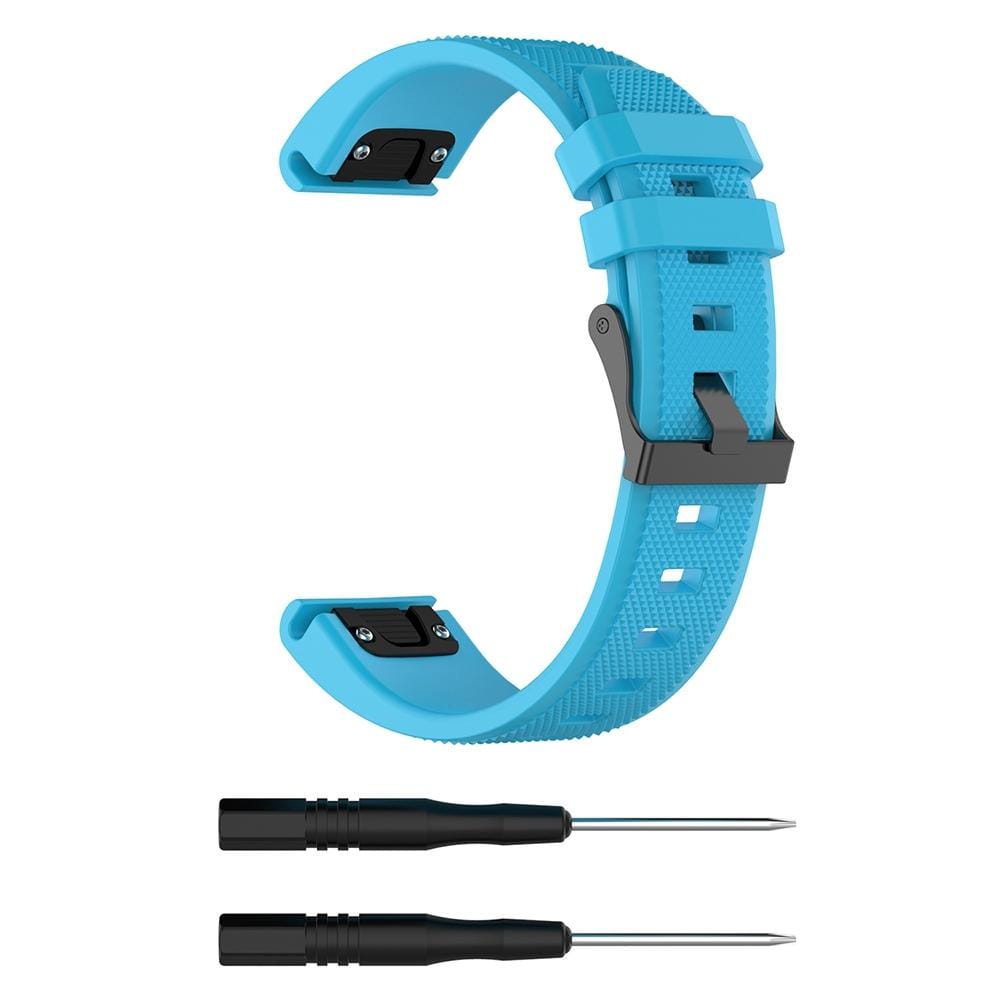 For Garmin Fenix5 Silicone Replacement Wrist Strap Watchband (Sky Blue)