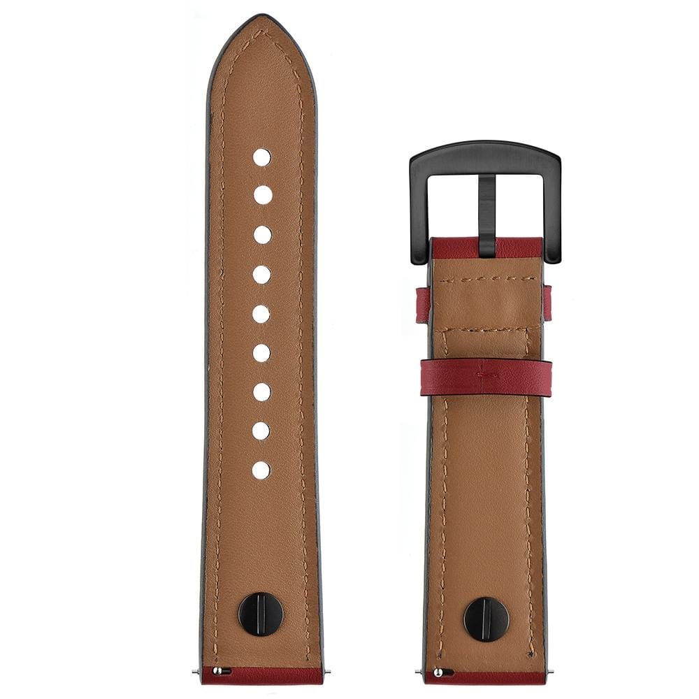 22mm For Huawei Watch GT2e / GT2 46mm Strap Leather Strap (Dark red)