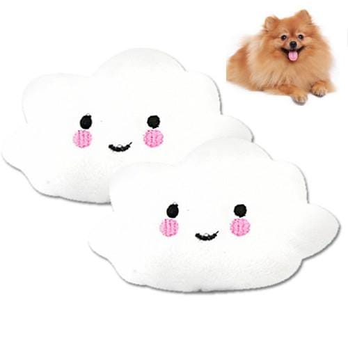 3 PCS Stuffed Toy Plush Sound Fruits Vegetables Pets Toy, Color: White Cloud