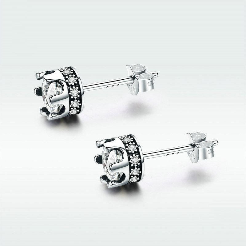 Crown S925 Sterling Silver Women Earrings With Zircon Earrings