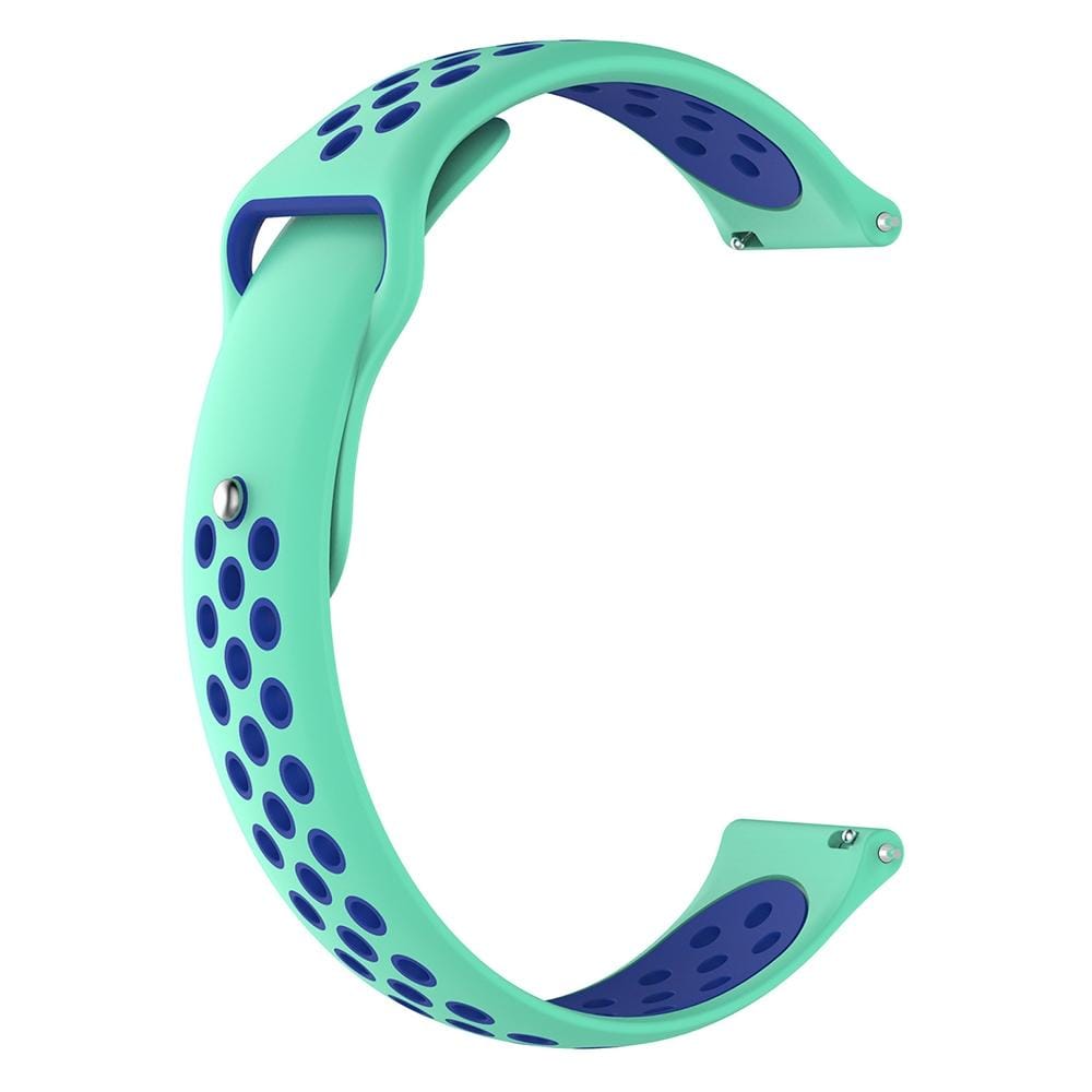 For Garmin Fenix Chronos Two-colors Replacement Wrist Strap Watchband (Teal Blue)