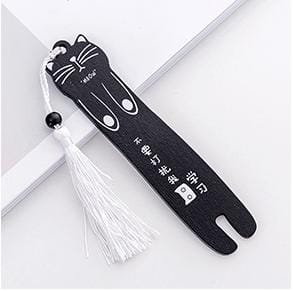 Cartoon Cat Wooden Bookmarks Creative Black White Color Bookmark (4)