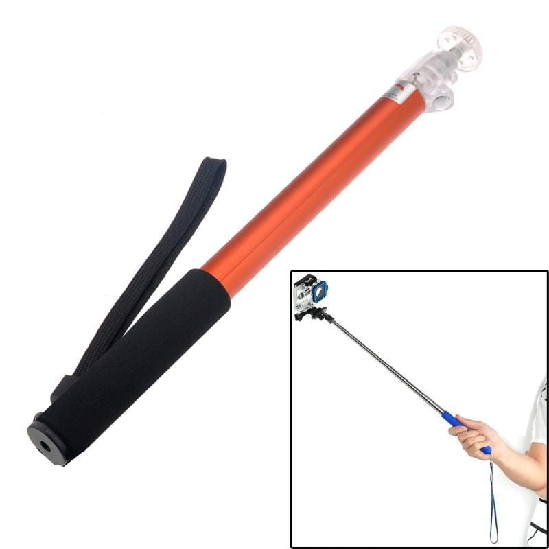 ST-101 Fold Retractable Aluminum Alloy Handheld Monopod with Strap for GoPro Hero 4 / 3+ / 3 / 2 / 1 / Digital Camera, Max Length: 95cm (Orange)