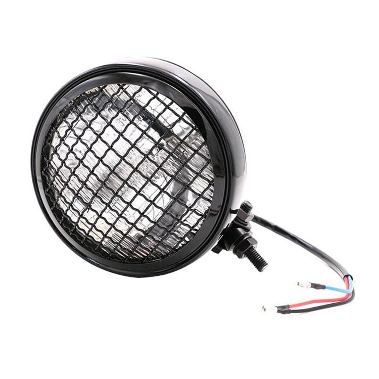 Motorcycle Black Shell Harley Headlight Retro Lamp LED Light Modification Accessories (Yellow)