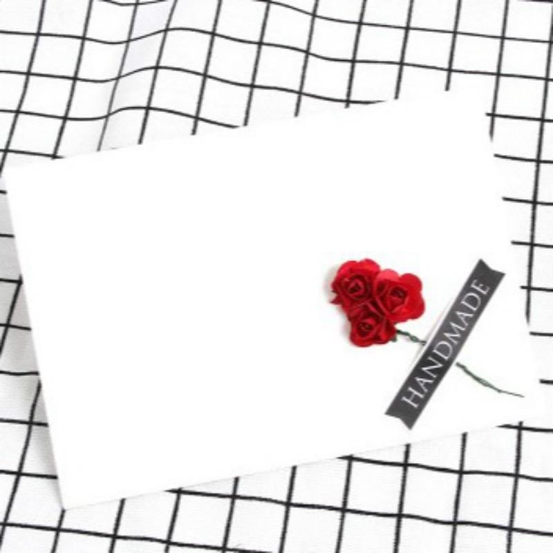 3 PCS Pearl Paper Envelope Creative DIY Invitation Letter Love Letter Postcard 6 Inch Photo Storage Folder (White Red Rose)