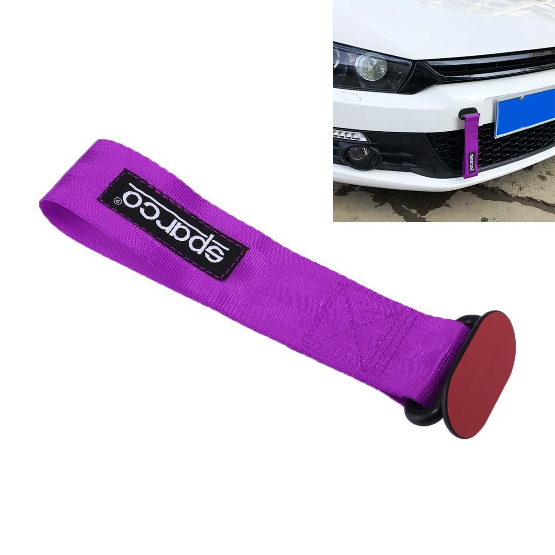 Universal Car Front Rear Tow Strap Adhesive Tape Towing Hook Ribbon, Size: 26.5*6.5*4cm (Purple)