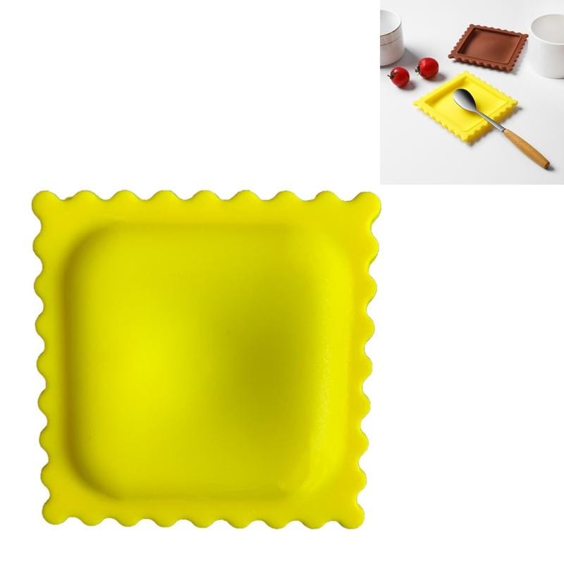 3 PCS Biscuit Shape Desktop Silicone Heat Insulation Anti-Scalding Soup Spoon Pad (Yellow)
