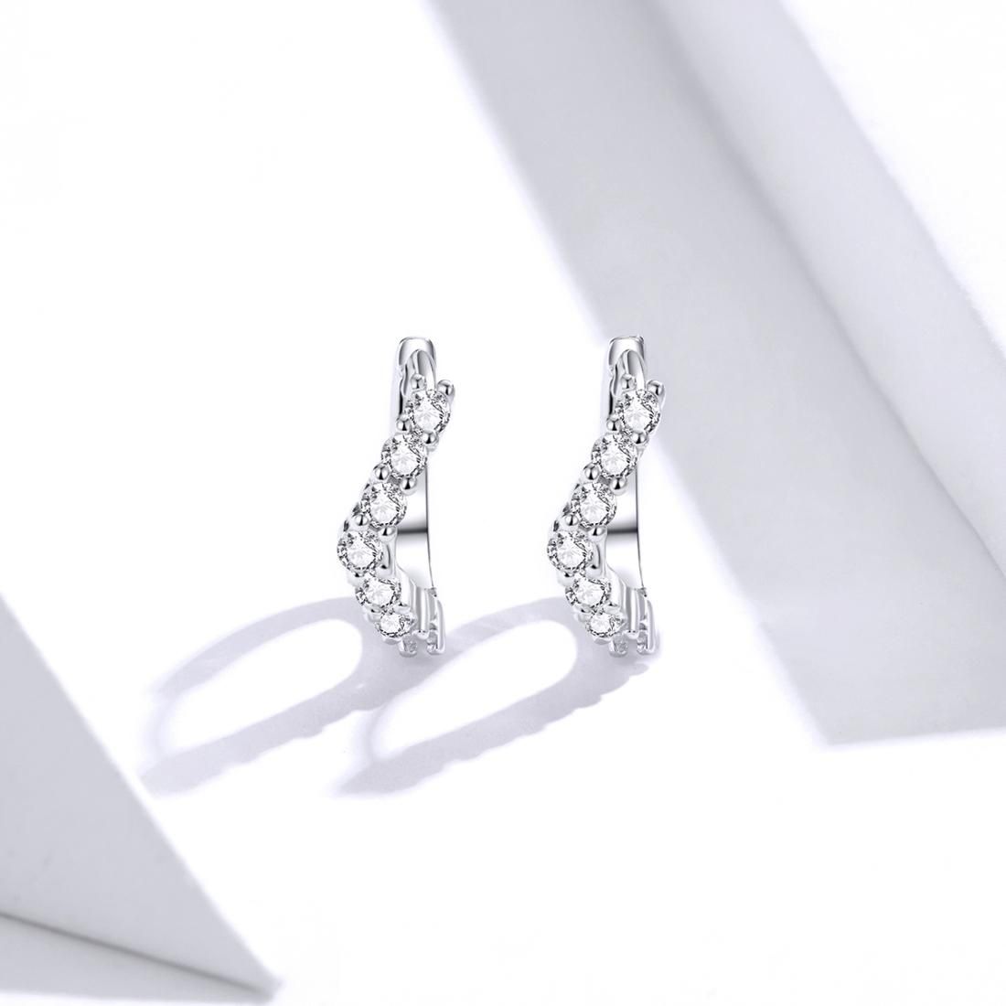Zircon Earrings Platinum-plated Geometric Earrings Simple Sterling Silver S925 Earrings