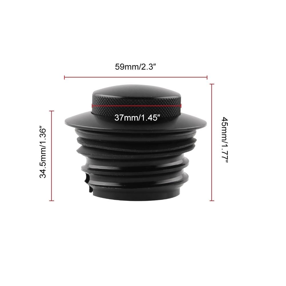 Motorcycle Flush Pop-up Gas Cap with O-ring for Harley Davidson (Silver)