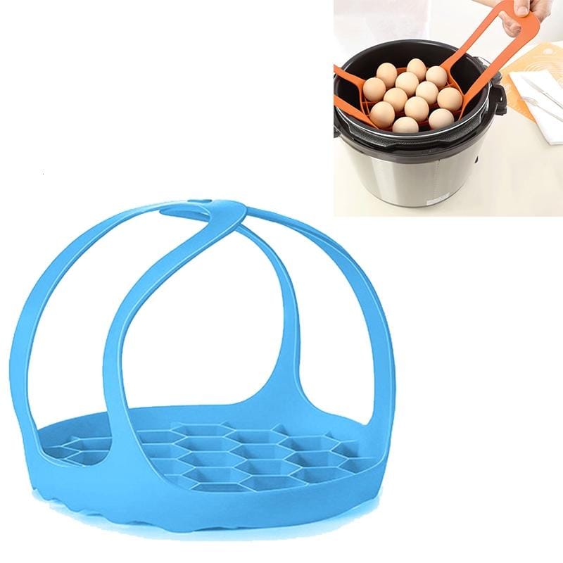 2 PCS Silicone Steamer Egg Cooker Silicone Steamer Basket, Size:8 Inches (Sky Blue)