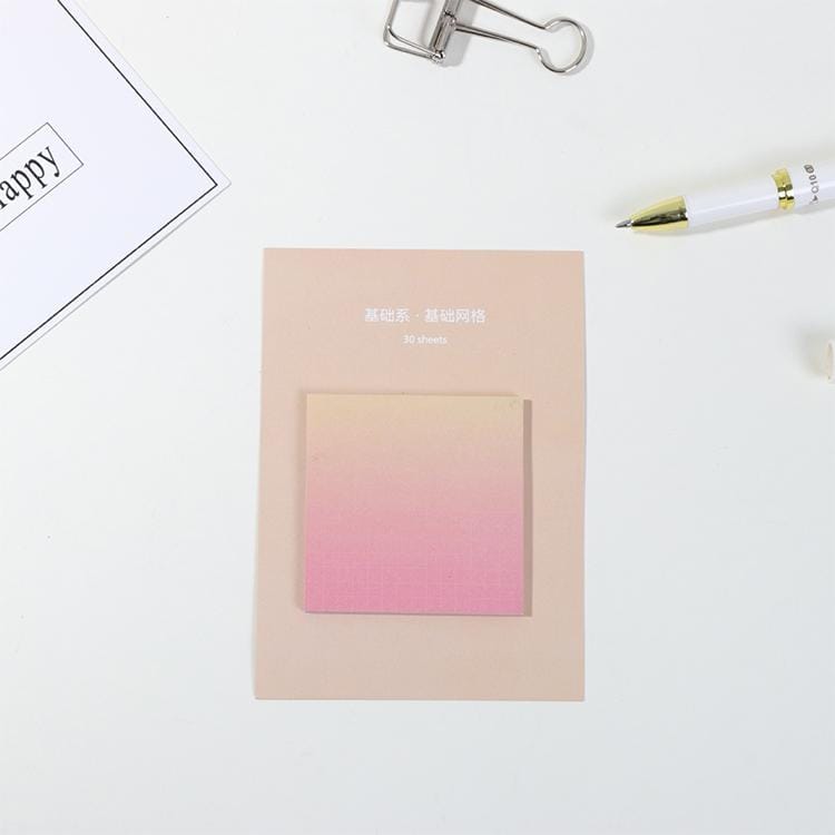 8 PCS Rainbow Gradient Memo Pad Paper Sticky Notes Notepad Stationery Basic grid