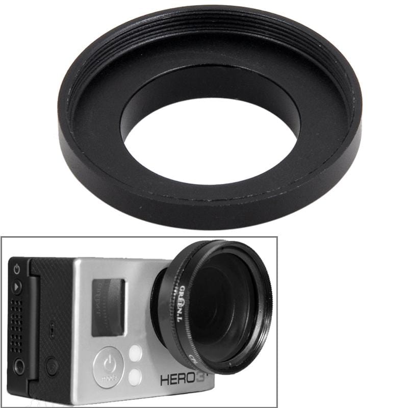 37mm Aluminum Alloy UV Lens Filter Ring Adapter for GoPro HERO 4 / 3+ / 3, ST-122 (Black)
