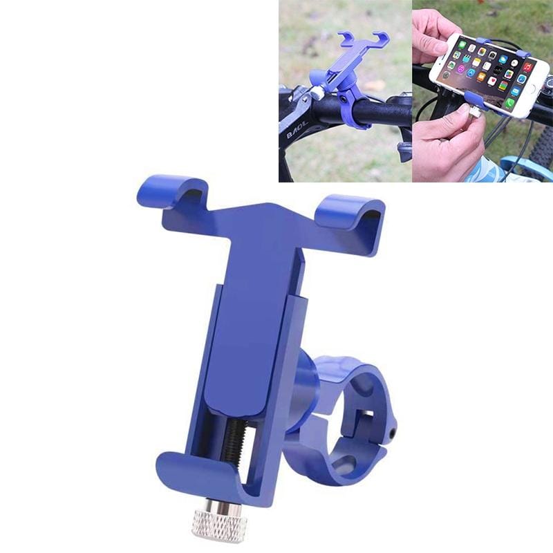 360 Degree Rotatable Aluminum Alloy Phone Bracket for Bicycle, Suitable for 50-100mm Device (Blue)