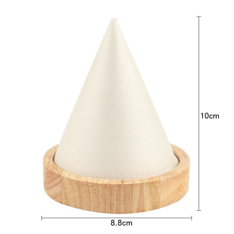 Circular Cone Log Rings Bracelets Jewelry Rack Storage Display Stand, Size: L (Beige)