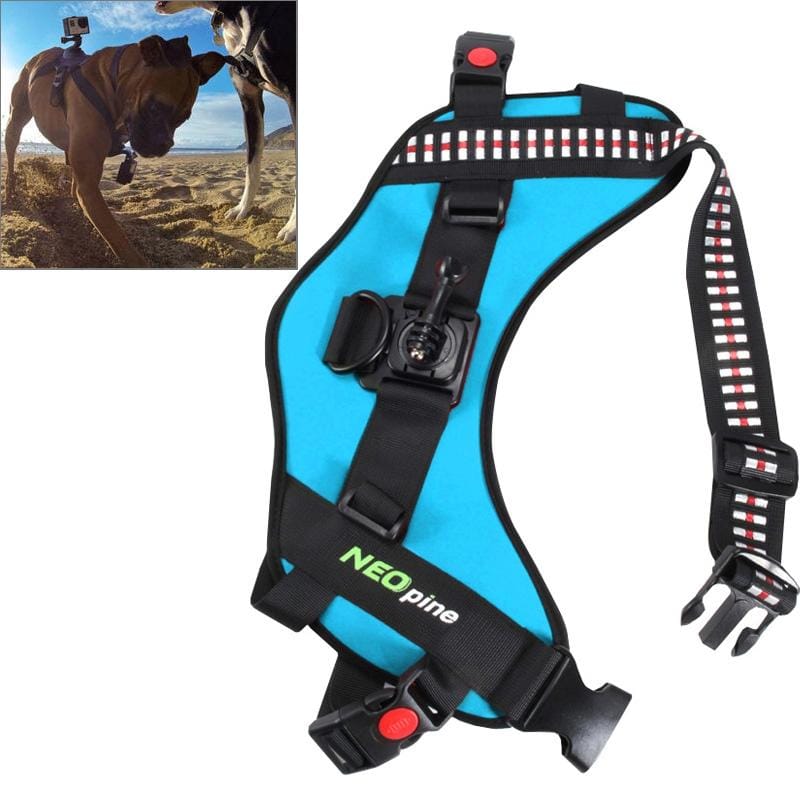 NEOpine Dog Fetch Hound Harness Adjustable Chest Strap Belt Mount for GoPro HERO 4 / 3+ / 3 / 2 / 1 (Blue)