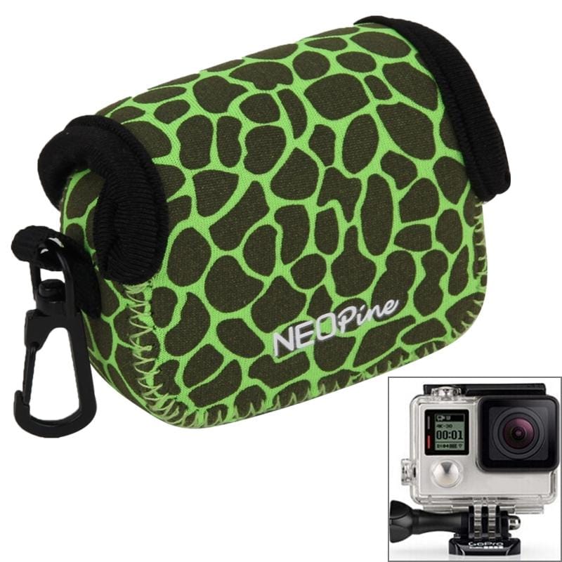 NEOPine GN-6 Leopard Texture Waterproof Housing Neoprene Inner Protective Bag Camera Pouch for GoPro Hero4 /3+ /3 (Blue)