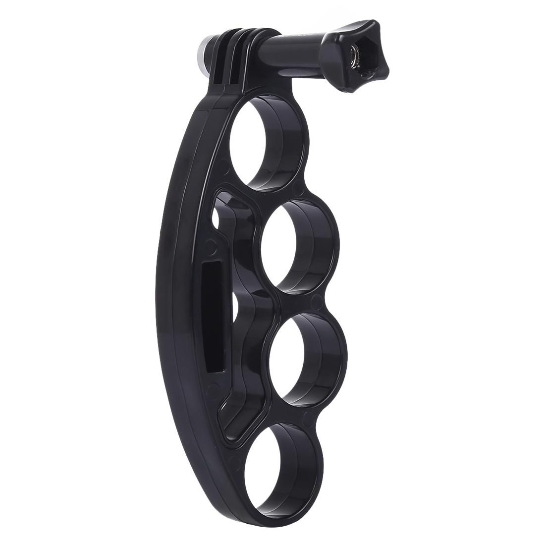PULUZ Handheld Plastic Knuckles Fingers Grip Ring Monopod Tripod Mount with Thumb Screw for GoPro HERO9 Black / HERO8 Black / HERO7 /6 /5 /5 Session /4 Session /4 /3+ /3 /2 /1, Xiaoyi and Other Action Cameras (Black)
