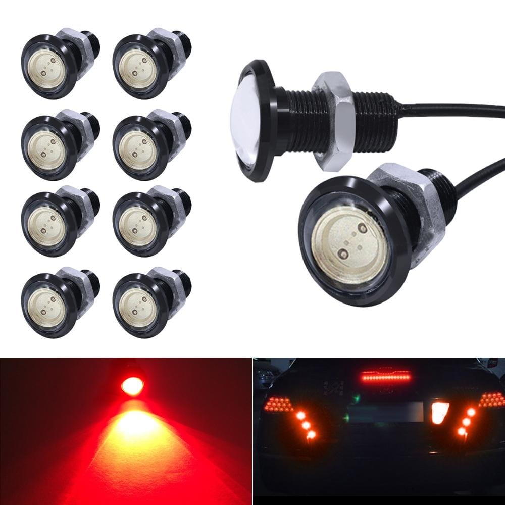 10 PCS 18mm 1.5W DC9-80V Motorcycle Eagle Eye Light Single Lens (Red Light)