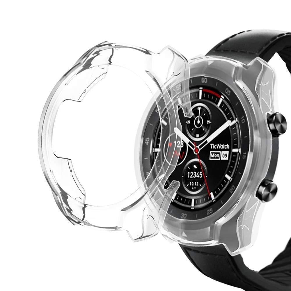 For Ticwatch Pro Galvanized TPU Half-package Watch Case (Transparent)