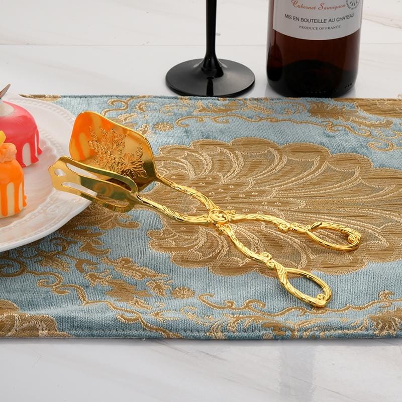 Retro Zinc Alloy Cutlery Cake Fruit Dessert Salad Clip (Square Head Gold Clip)