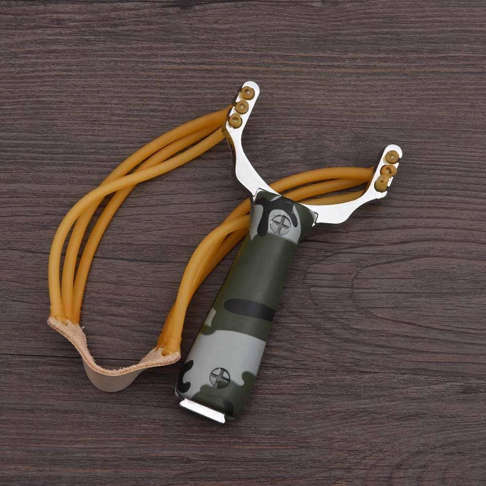 Powerful Aluminium Alloy Slingshot Crossbow Hunting Sling Shot Catapult Camouflage Bow  Outdoor Camping Travel Kits (Camouflage)