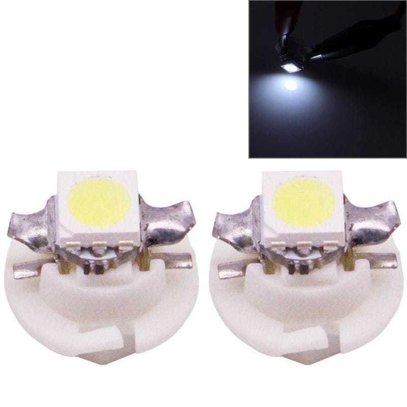 2 PCS B8.4 Blue Light 0.2W 12LM 1 LED SMD 5050 LED Instrument Light Bulb Dashboard Light for Vehicles, DC 12V (White)