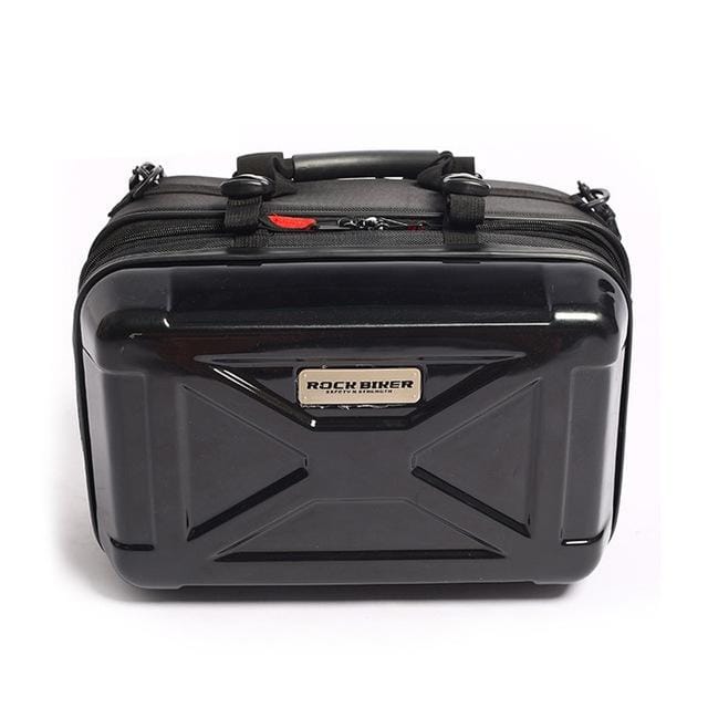 ROCK BIKER Motorcycle Top Case Aluminum Cargo Tail Box Motorbike Top Box Street Bike Rear Luggage Topcase Touring Saddle Bag (Black)