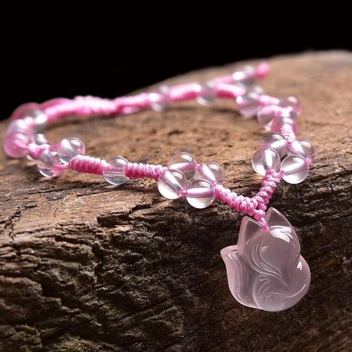 Women Jewelry Pink Fox Crystal Anklets (pink)